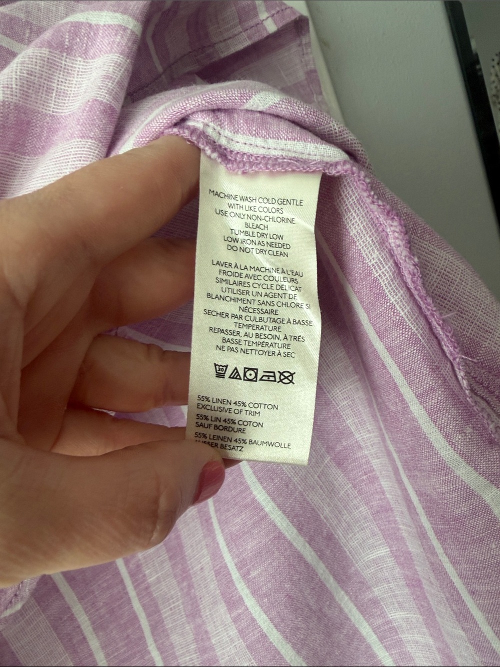 Pilcro Lavender & White Striped V-Neck Top - size M - Anthropologie brand - Picture 3 of 6